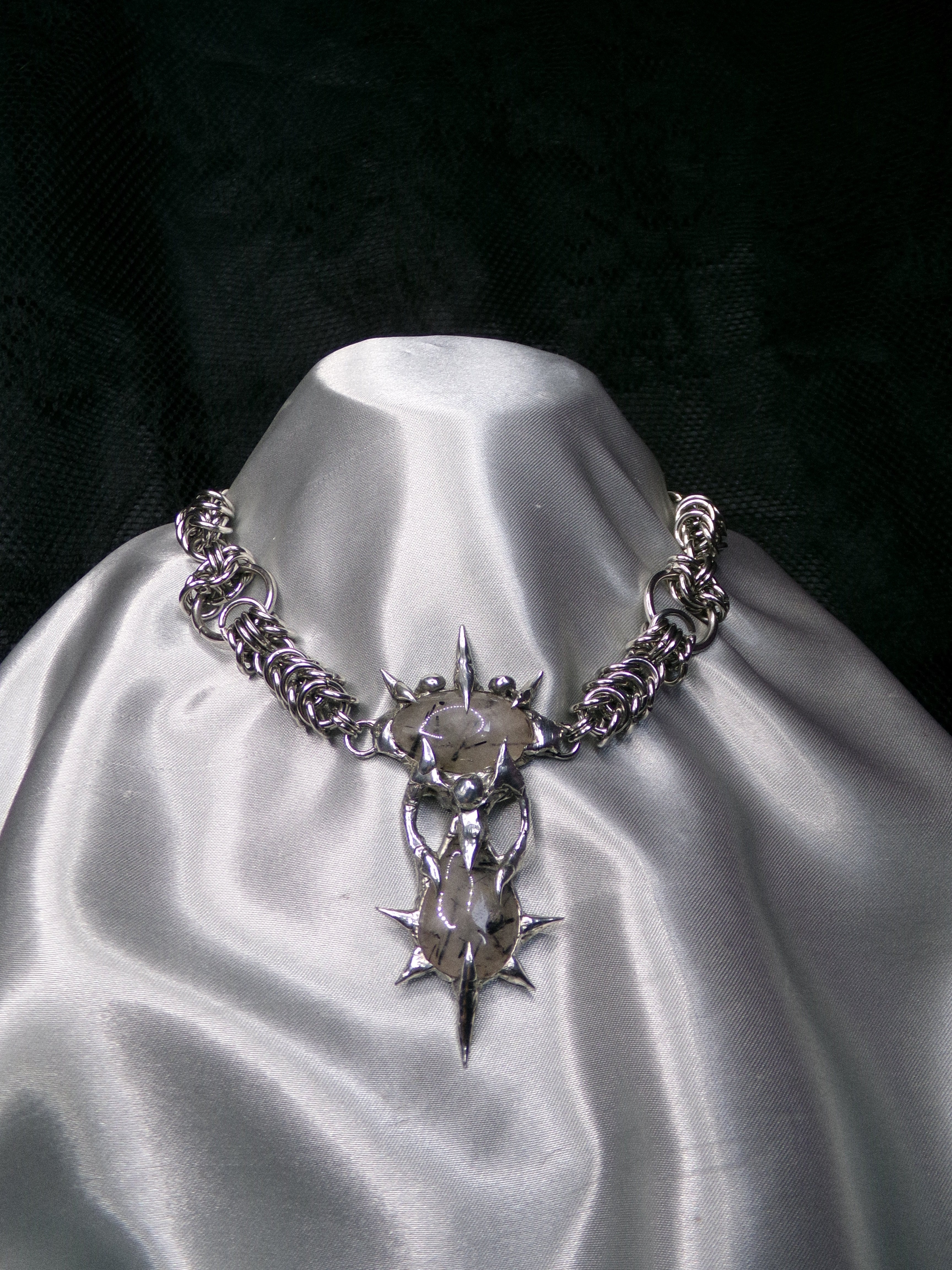 Collier Quartz tourmaline