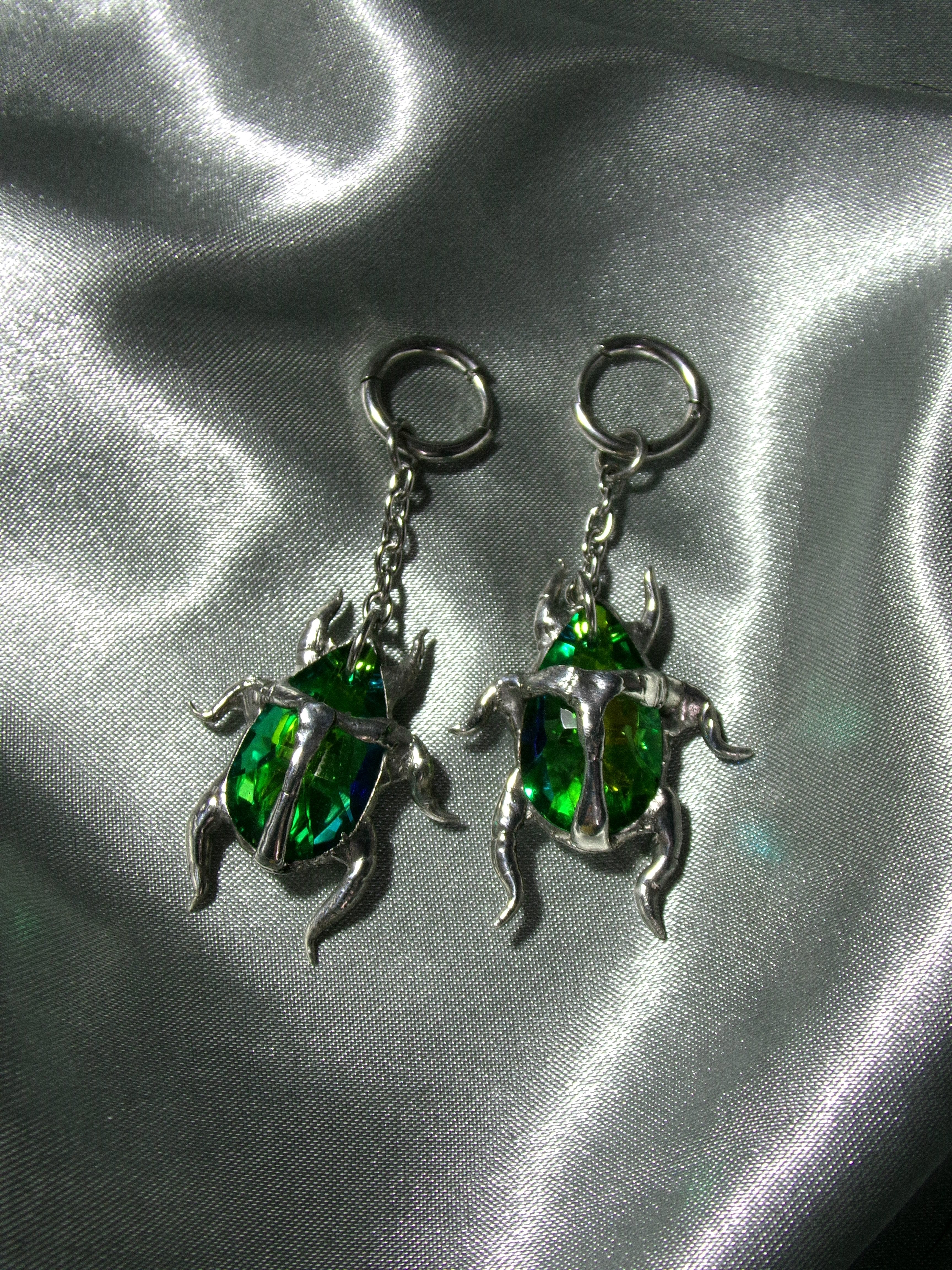 Boucles d'oreilles scarabées Vert