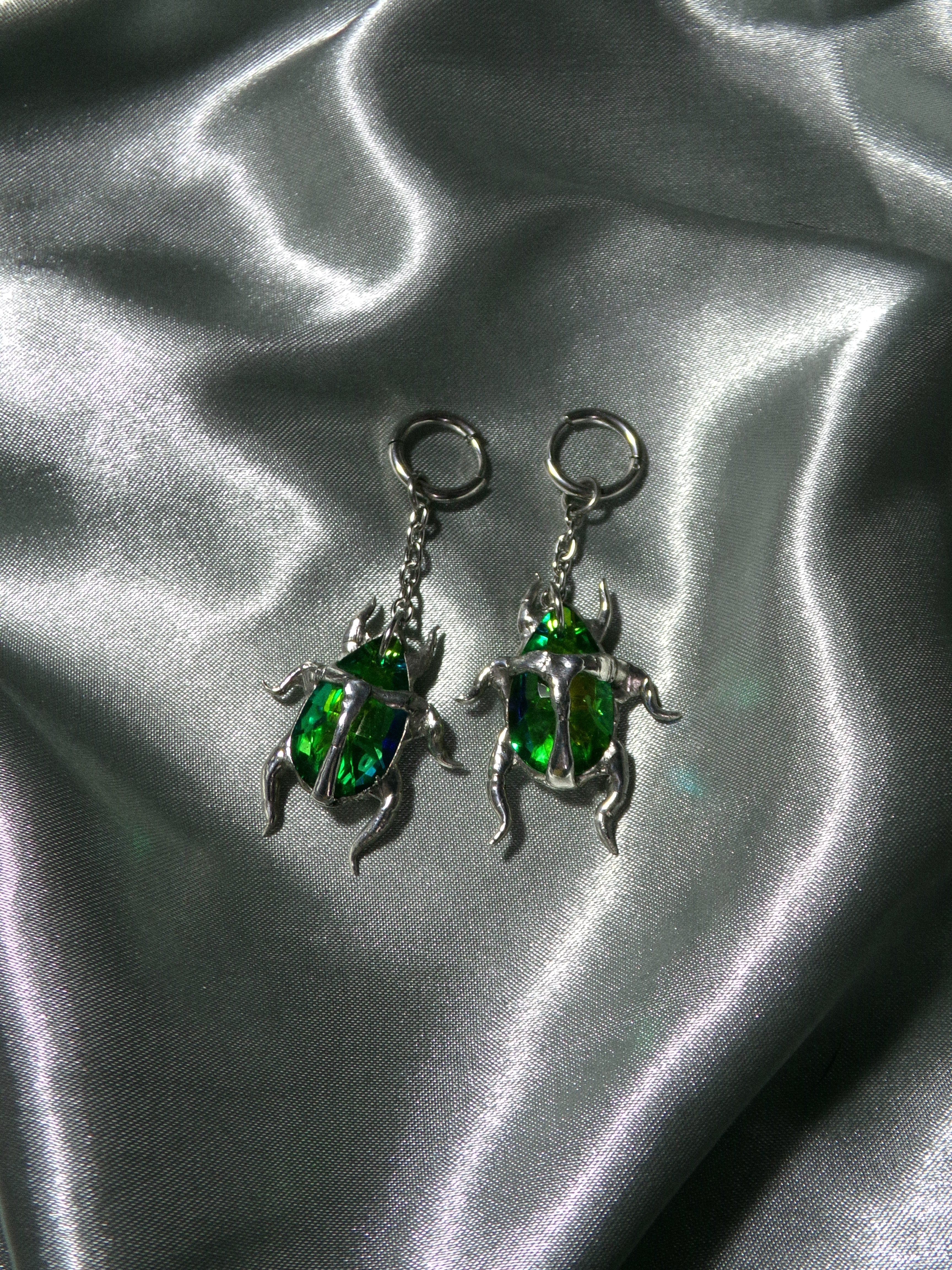 Boucles d'oreilles scarabées Vert
