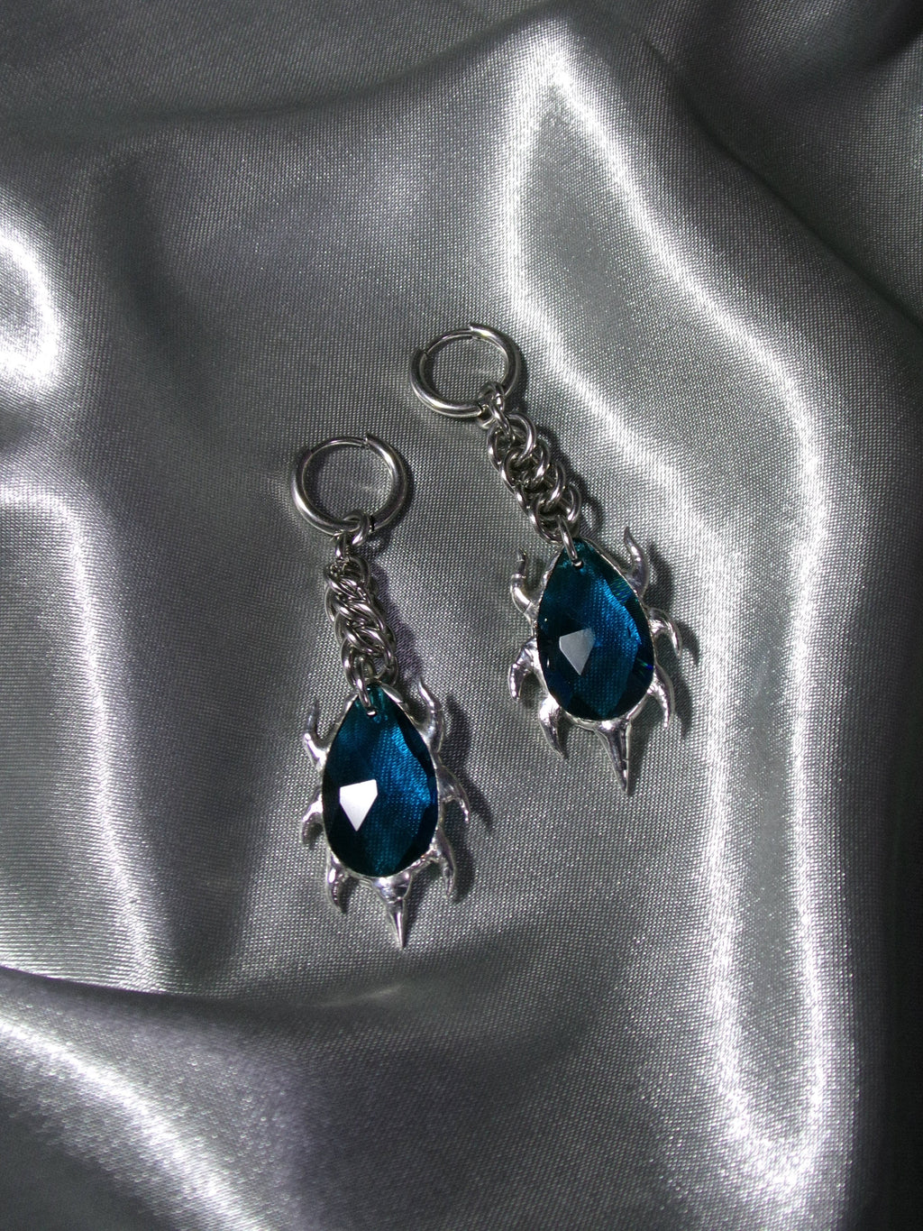 Boucles d'oreilles en verre Bleu