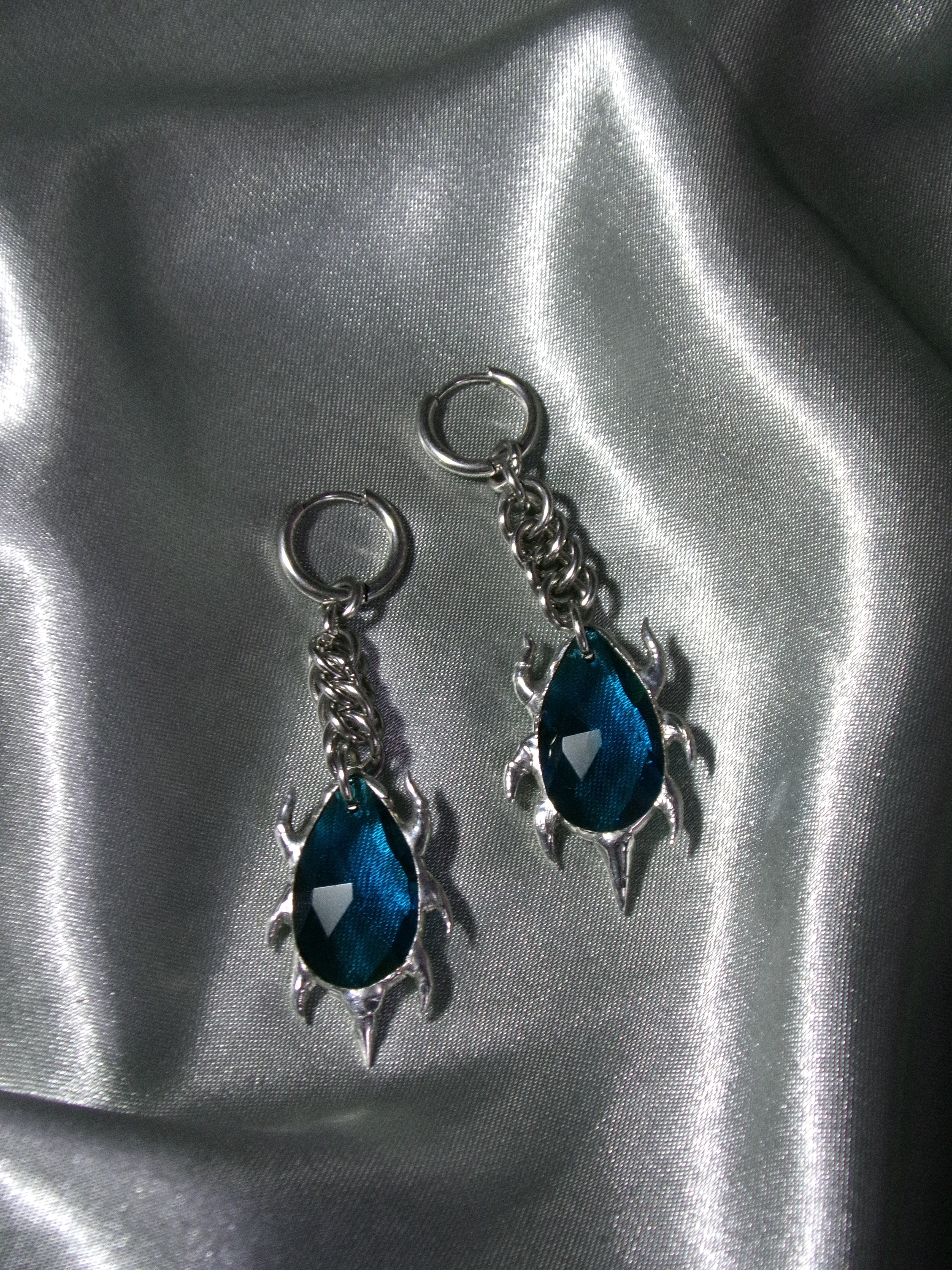 Boucles d'oreilles en verre Bleu