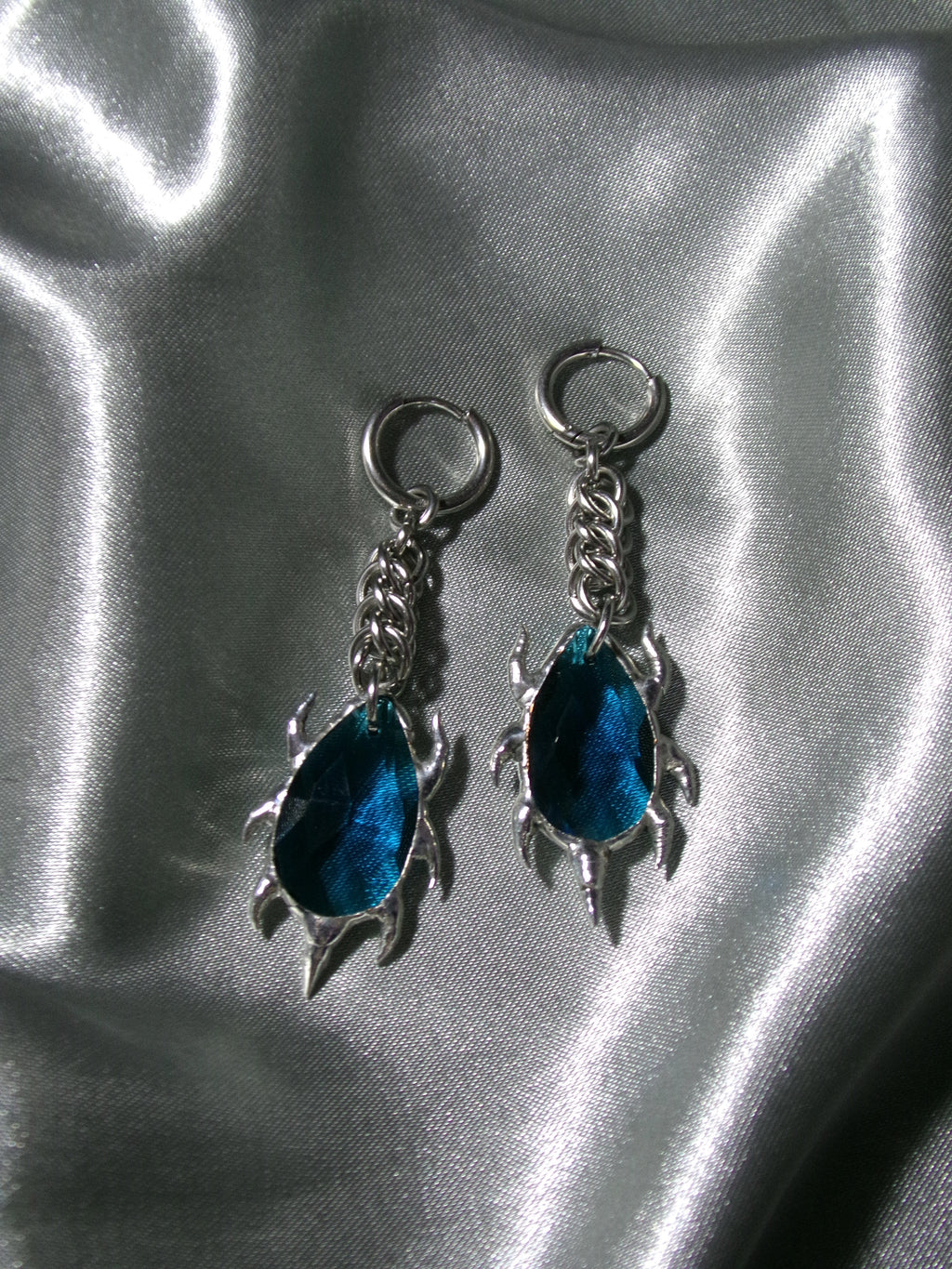 Boucles d'oreilles en verre Bleu