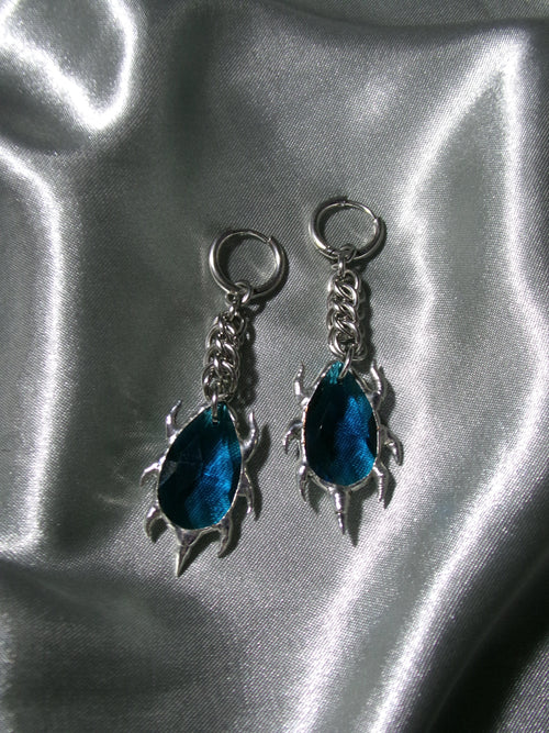 Boucles d'oreilles en verre Bleu
