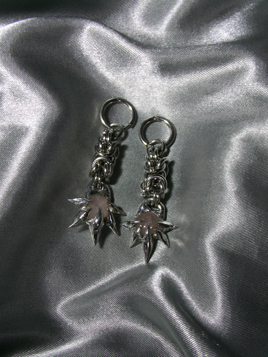 Boucles d'oreilles Quartz Rose