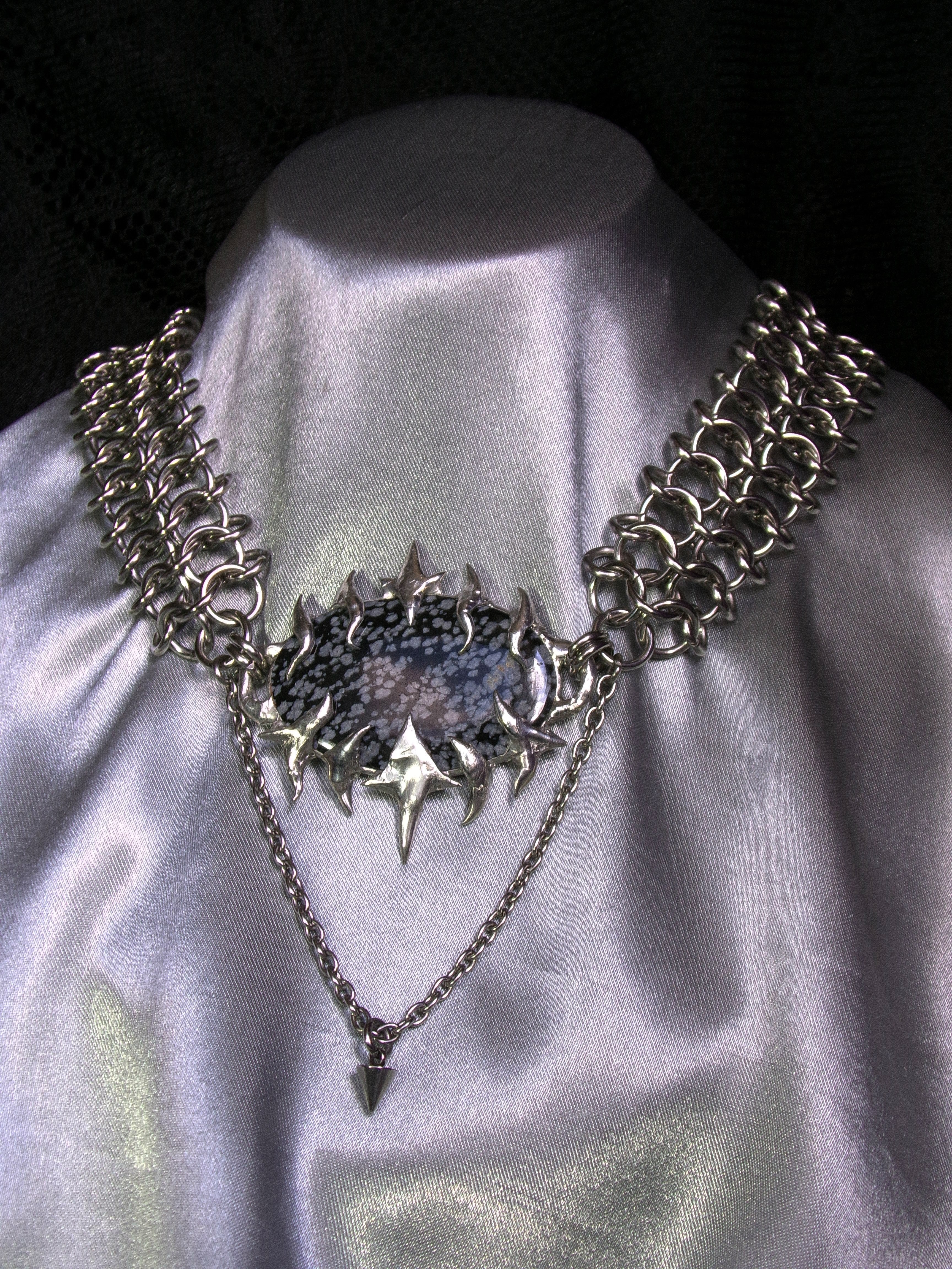 Collier Obsidienne moucheté