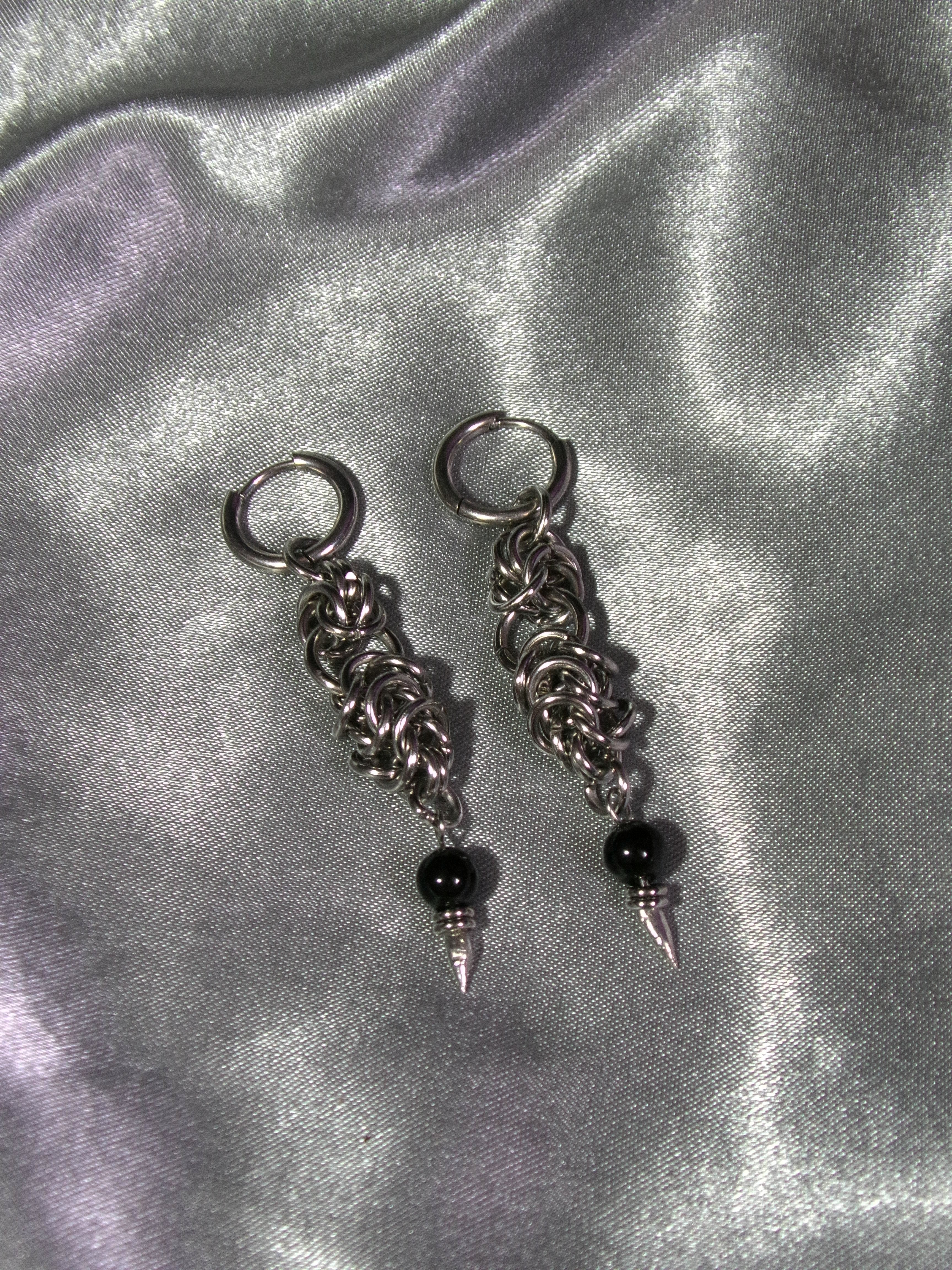 Boucles d'oreilles Obsidienne