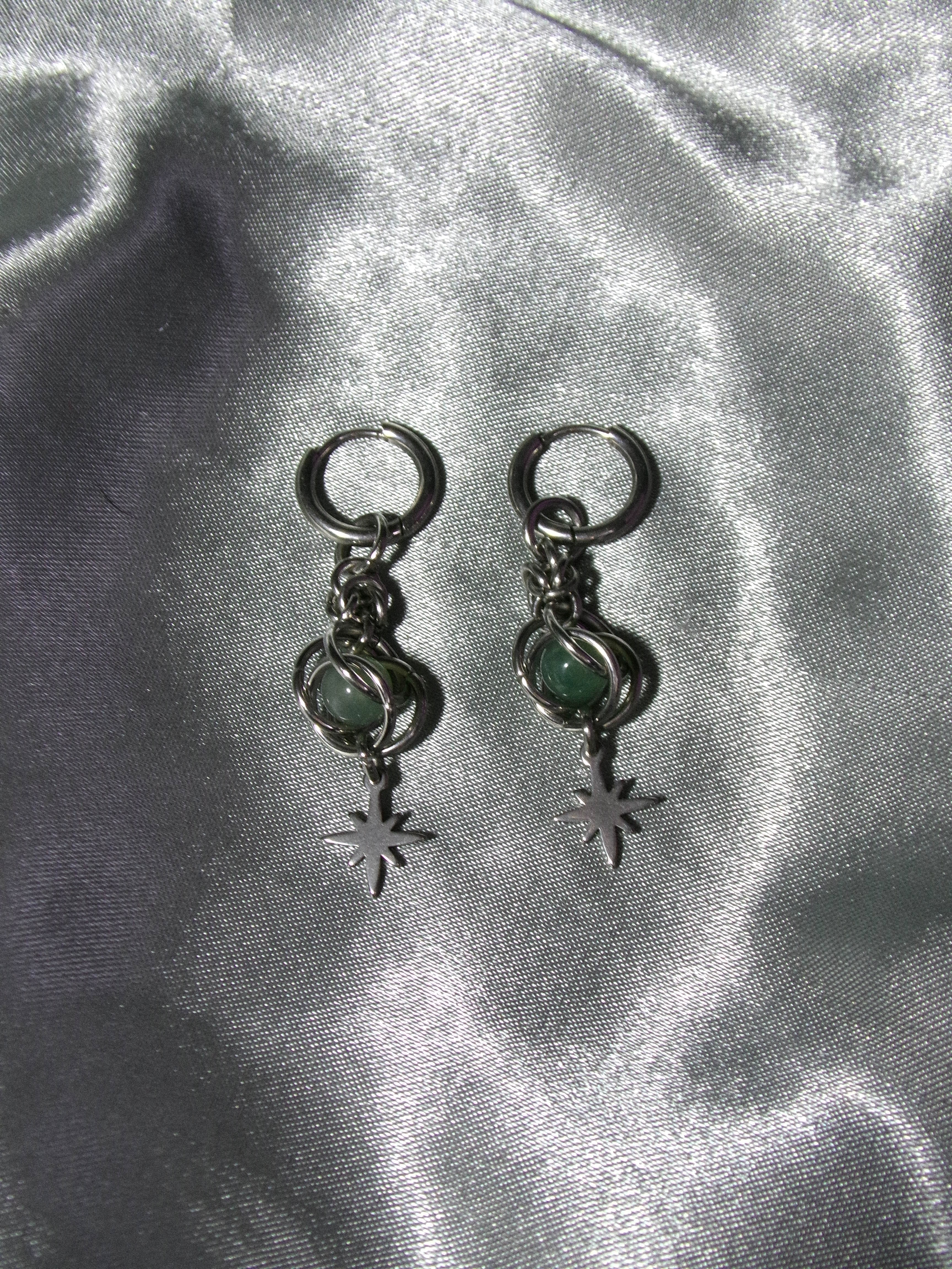 Boucles d'oreilles Agate Mousse