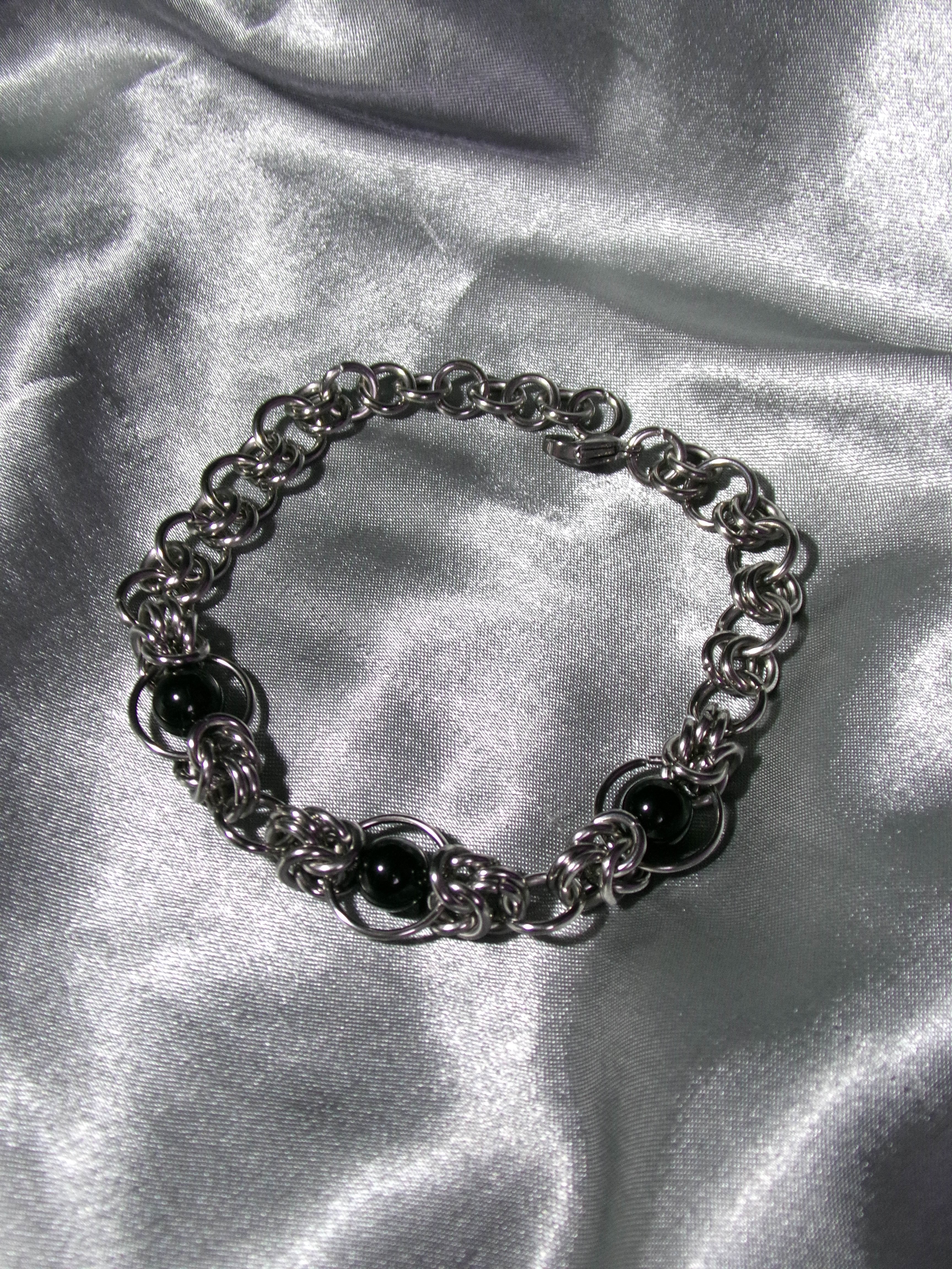 Bracelet Obsidenne doré