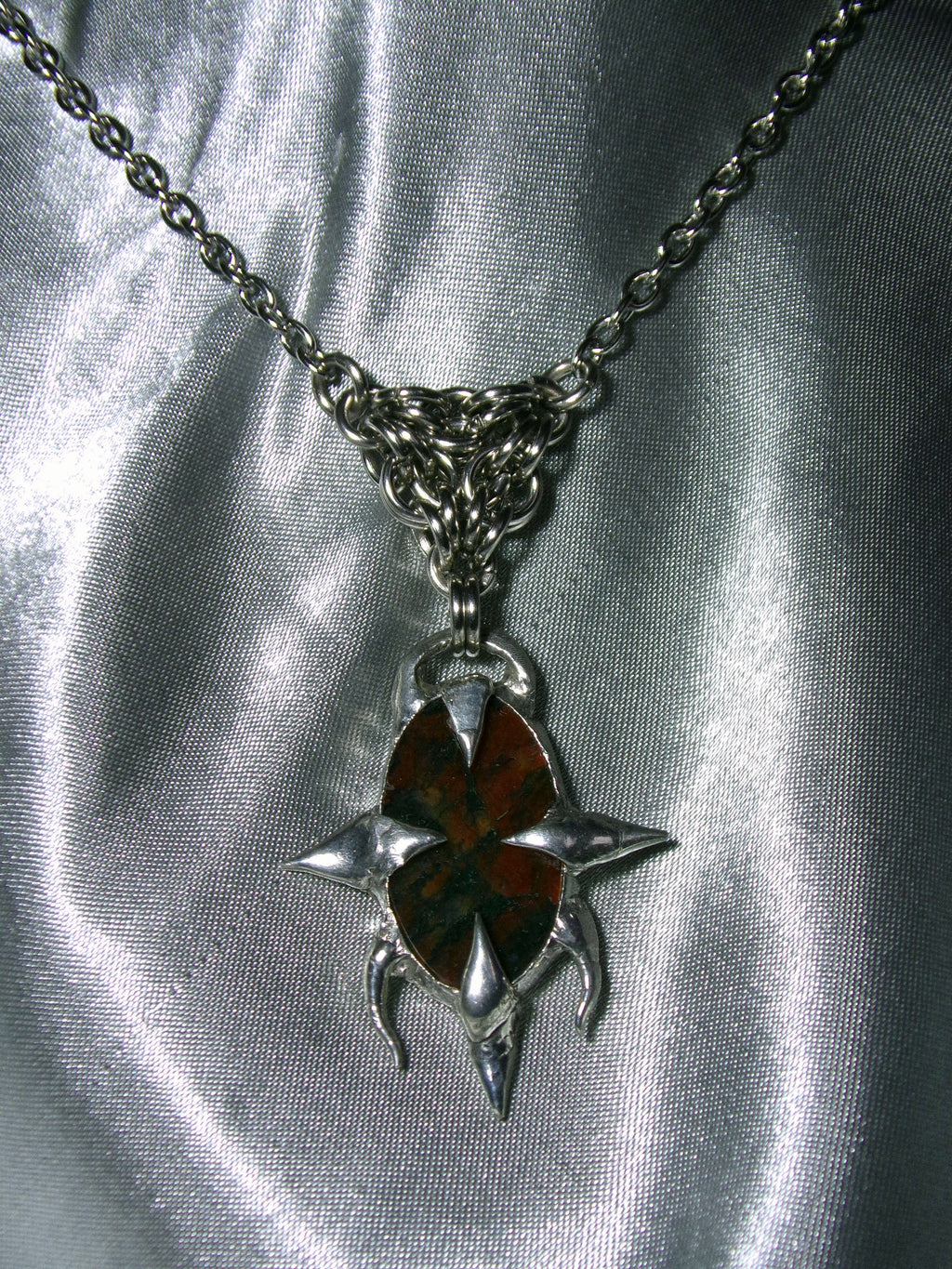 Collier Agate mousse rouge
