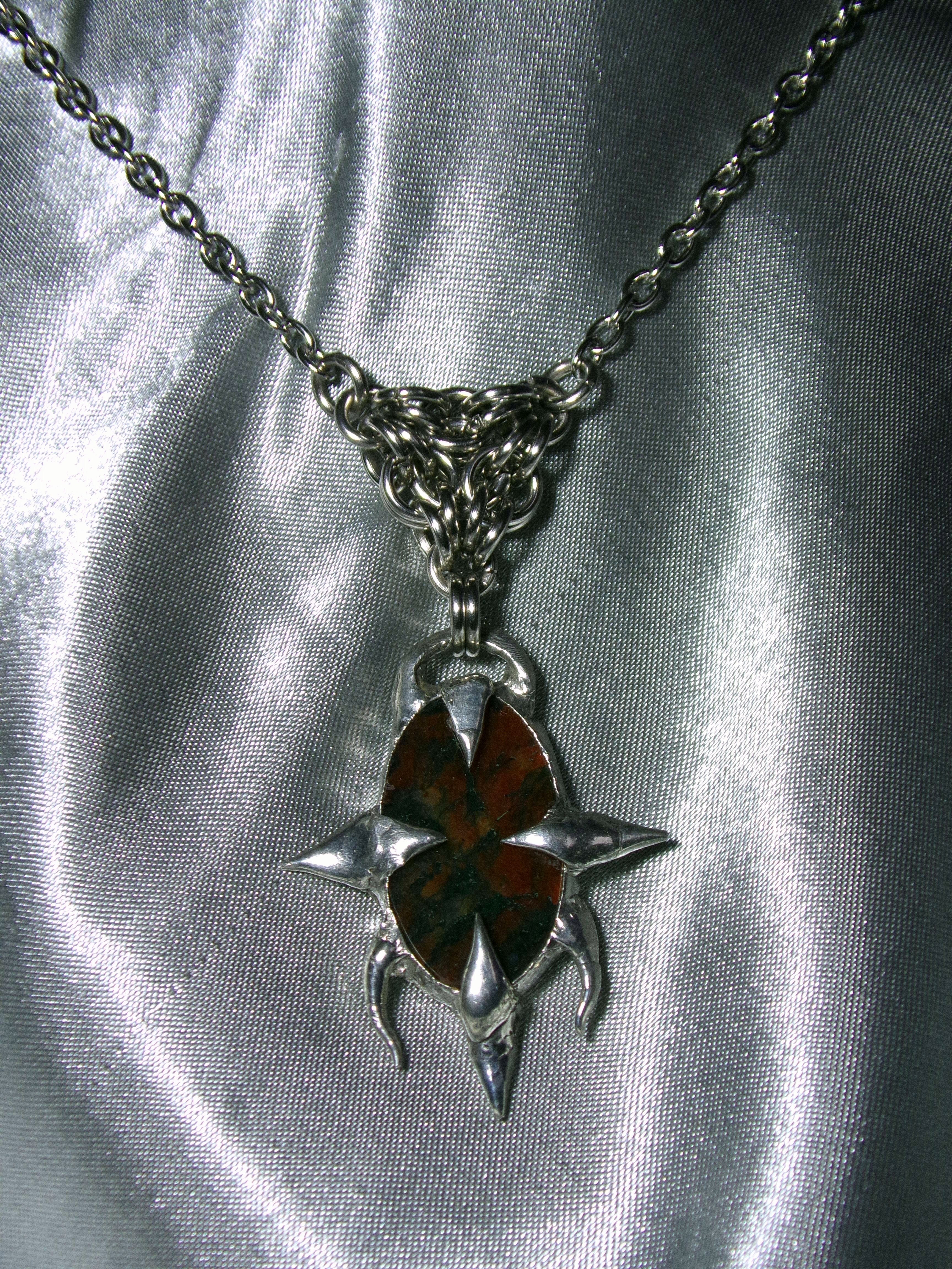 Collier Agate mousse rouge