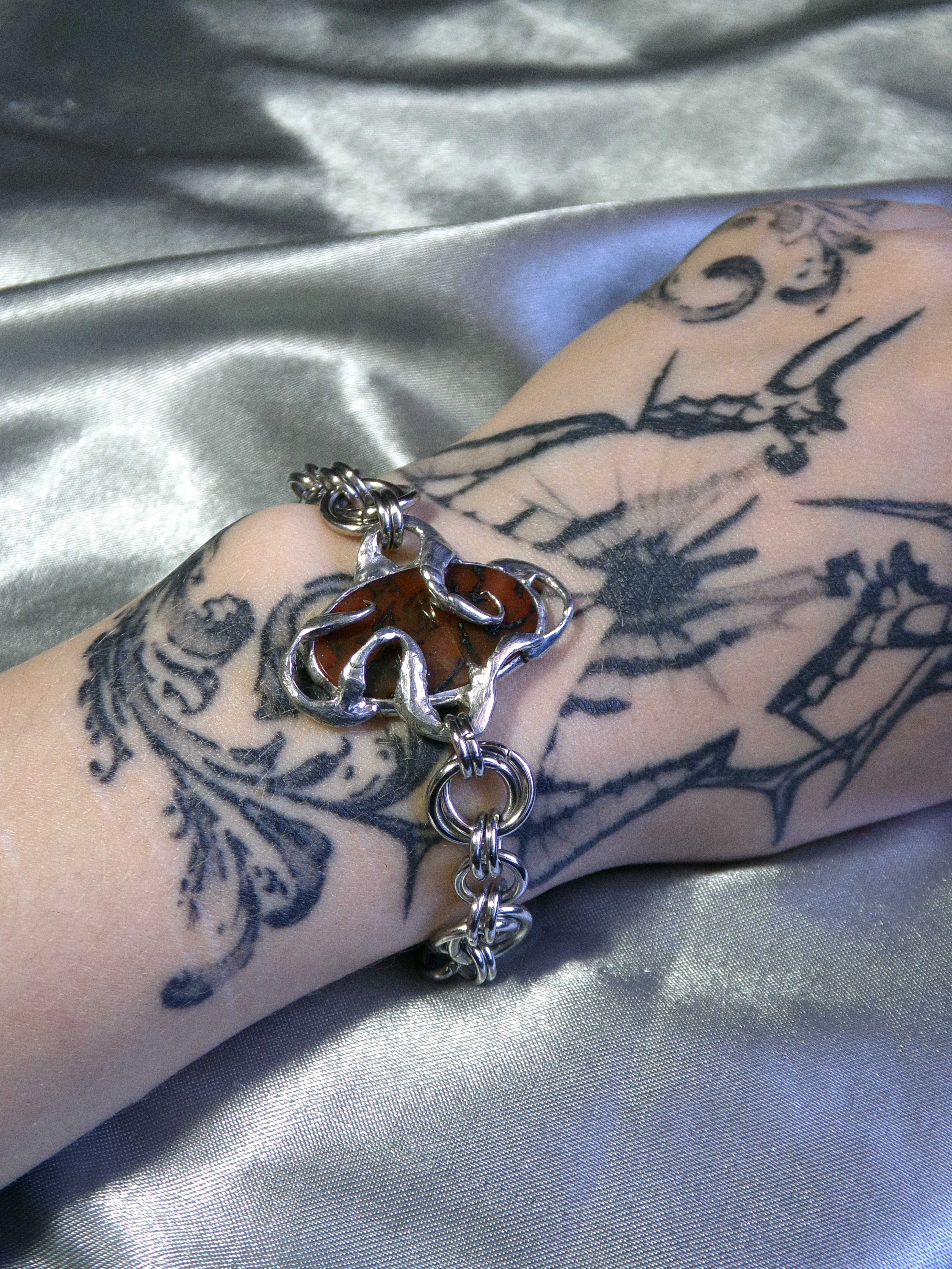 Bracelet Agate mousse rouge