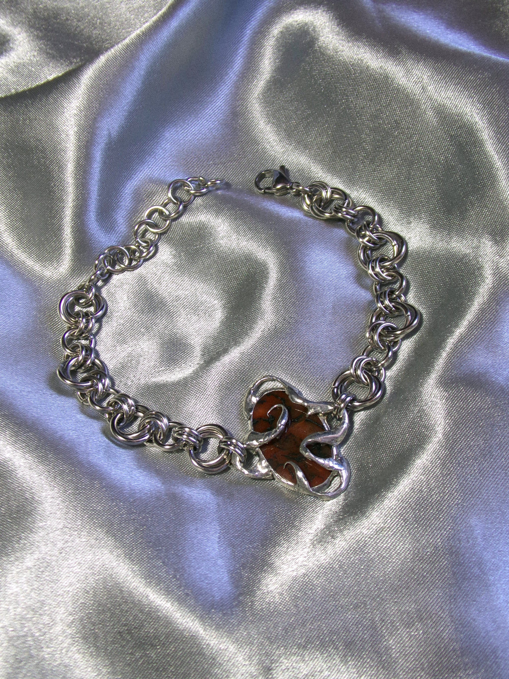 Bracelet Agate mousse rouge