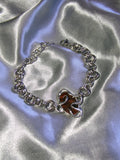 Bracelet Agate mousse rouge