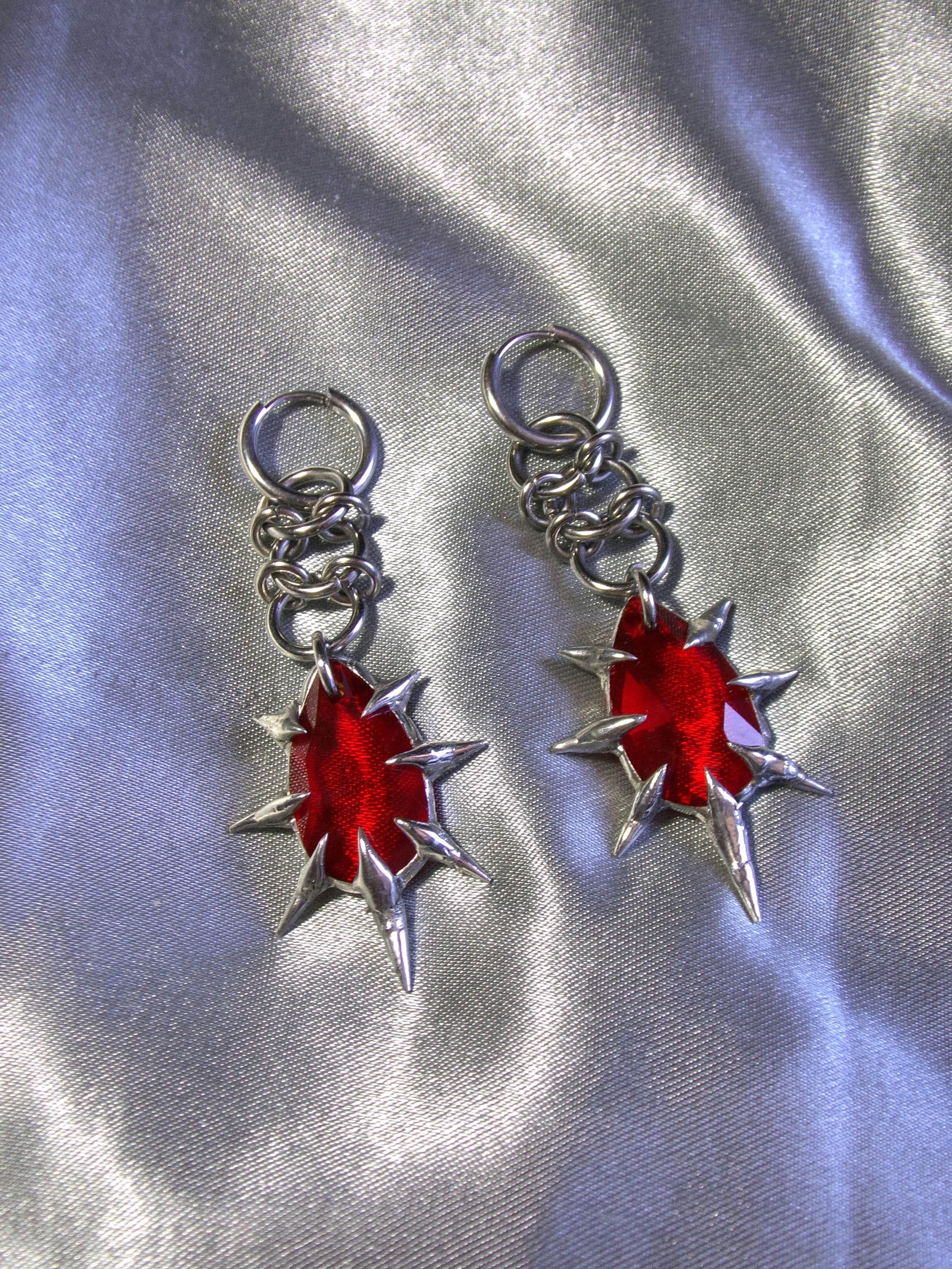 Boucles d'oreilles rouge