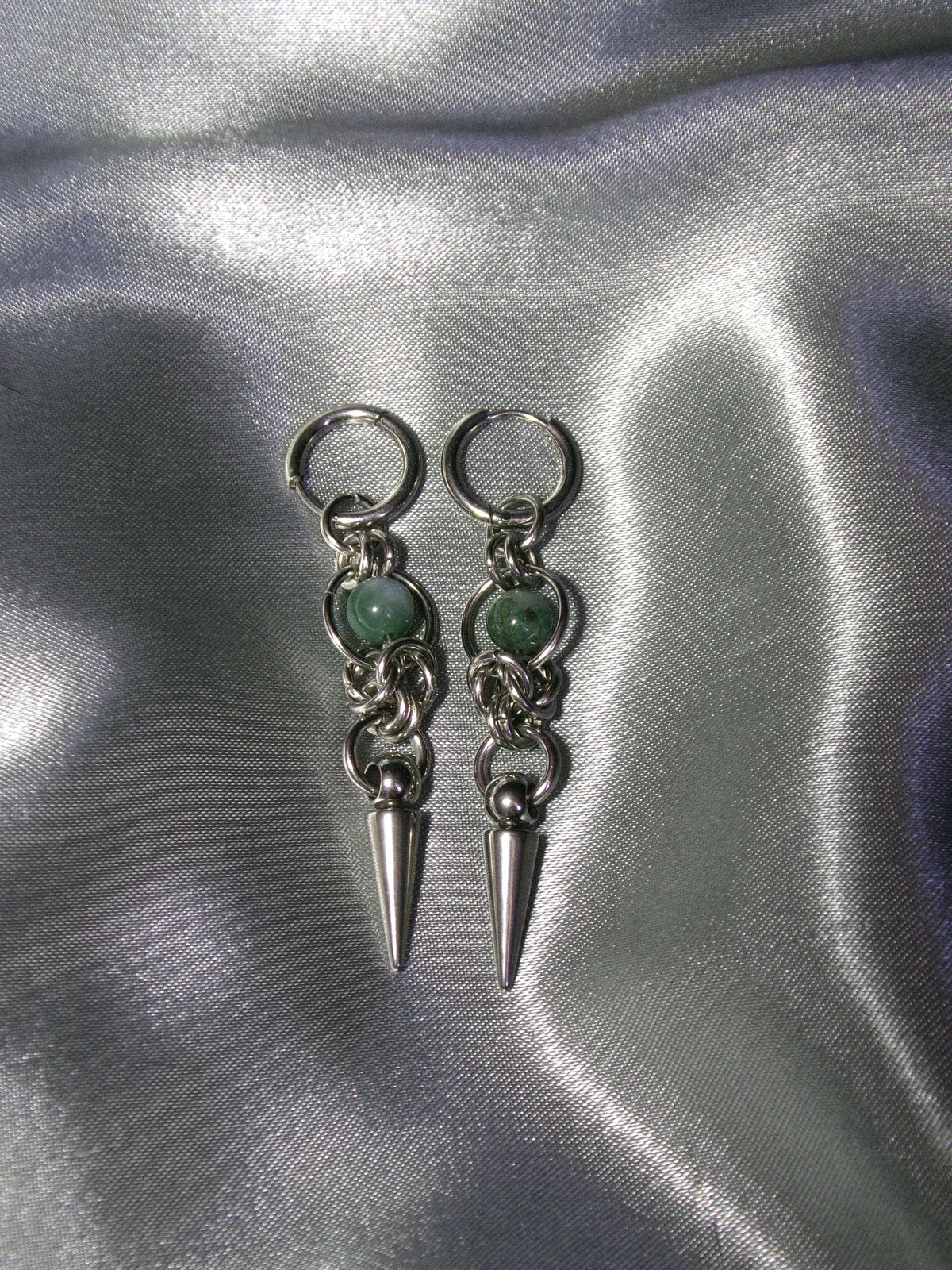 Boucles d'oreilles Agate mousse