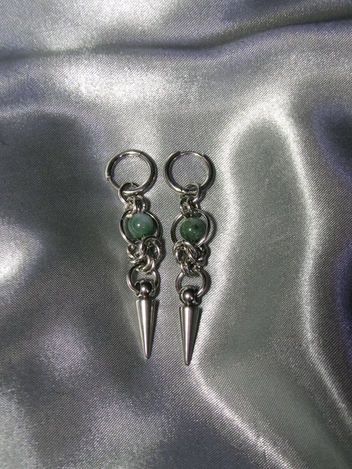 Boucles d'oreilles Agate mousse
