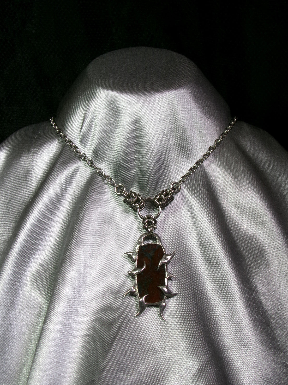 Collier Agate mousse rouge