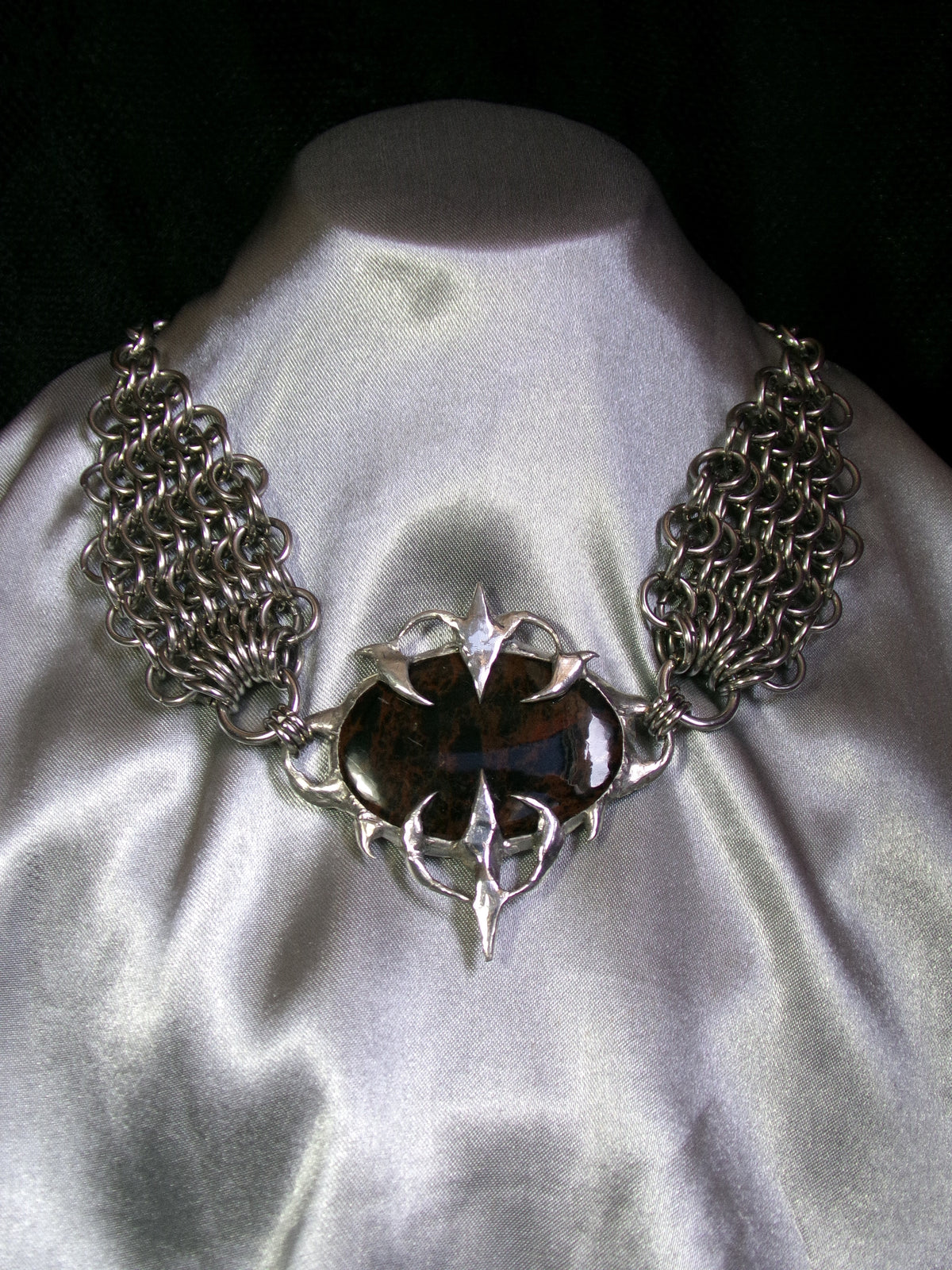 Collier Obsidienne Acajou