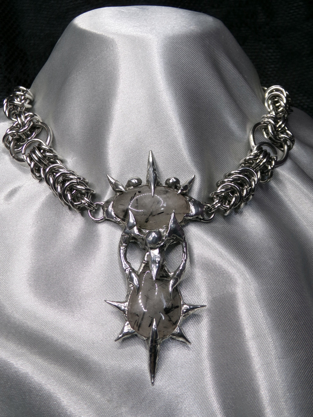 Collier Quartz tourmaline