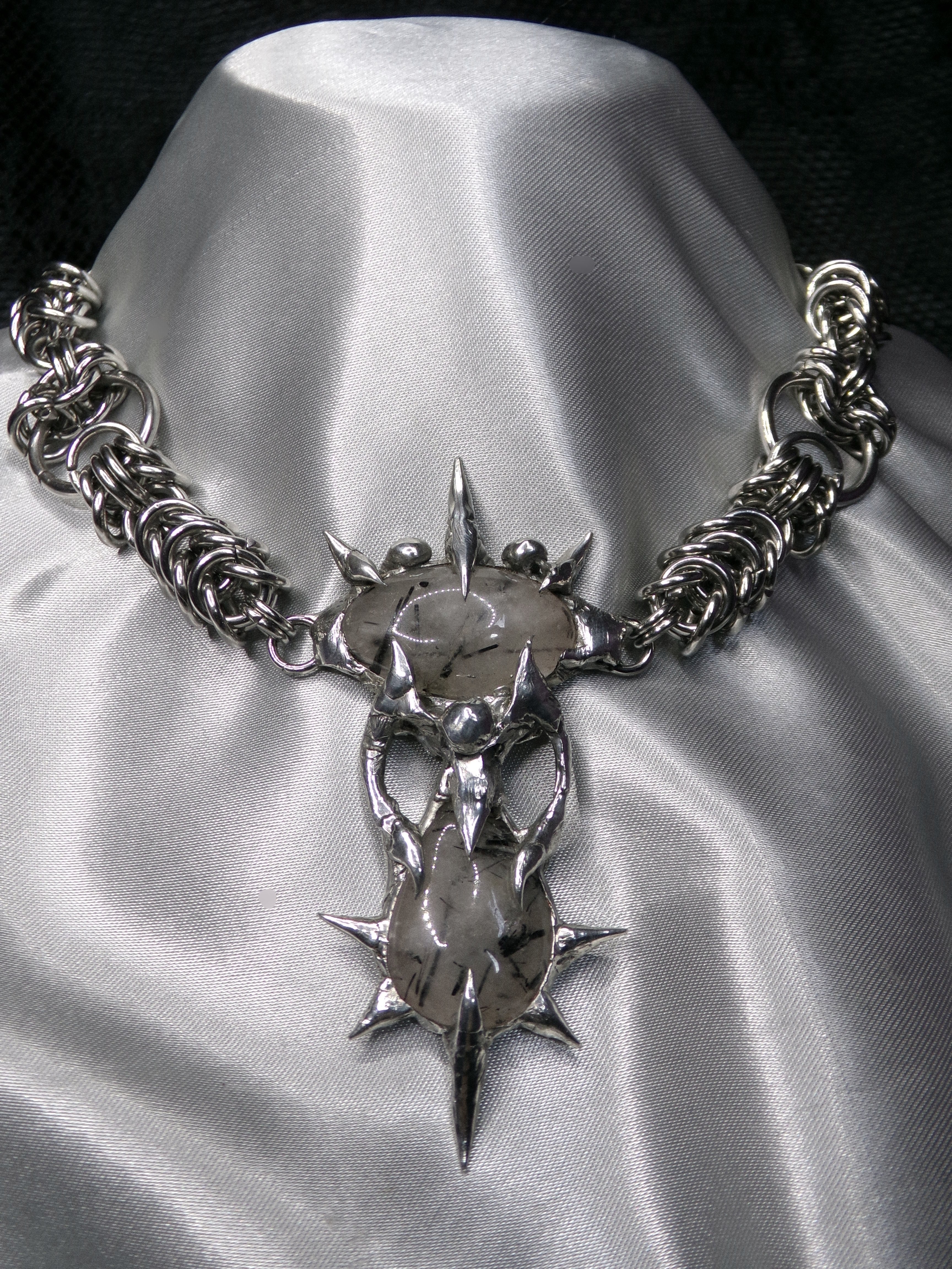 Collier Quartz tourmaline