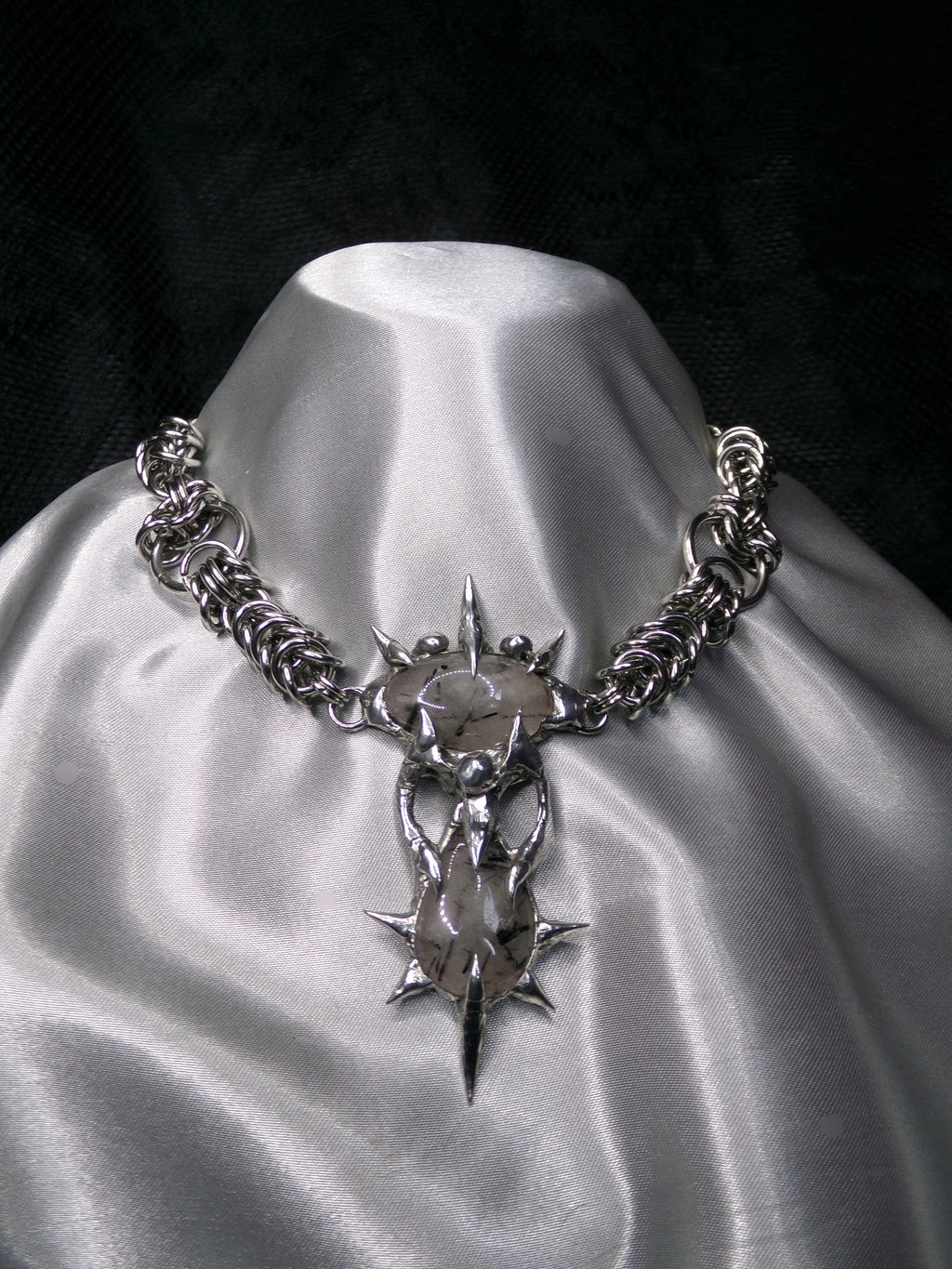 Collier Quartz tourmaline
