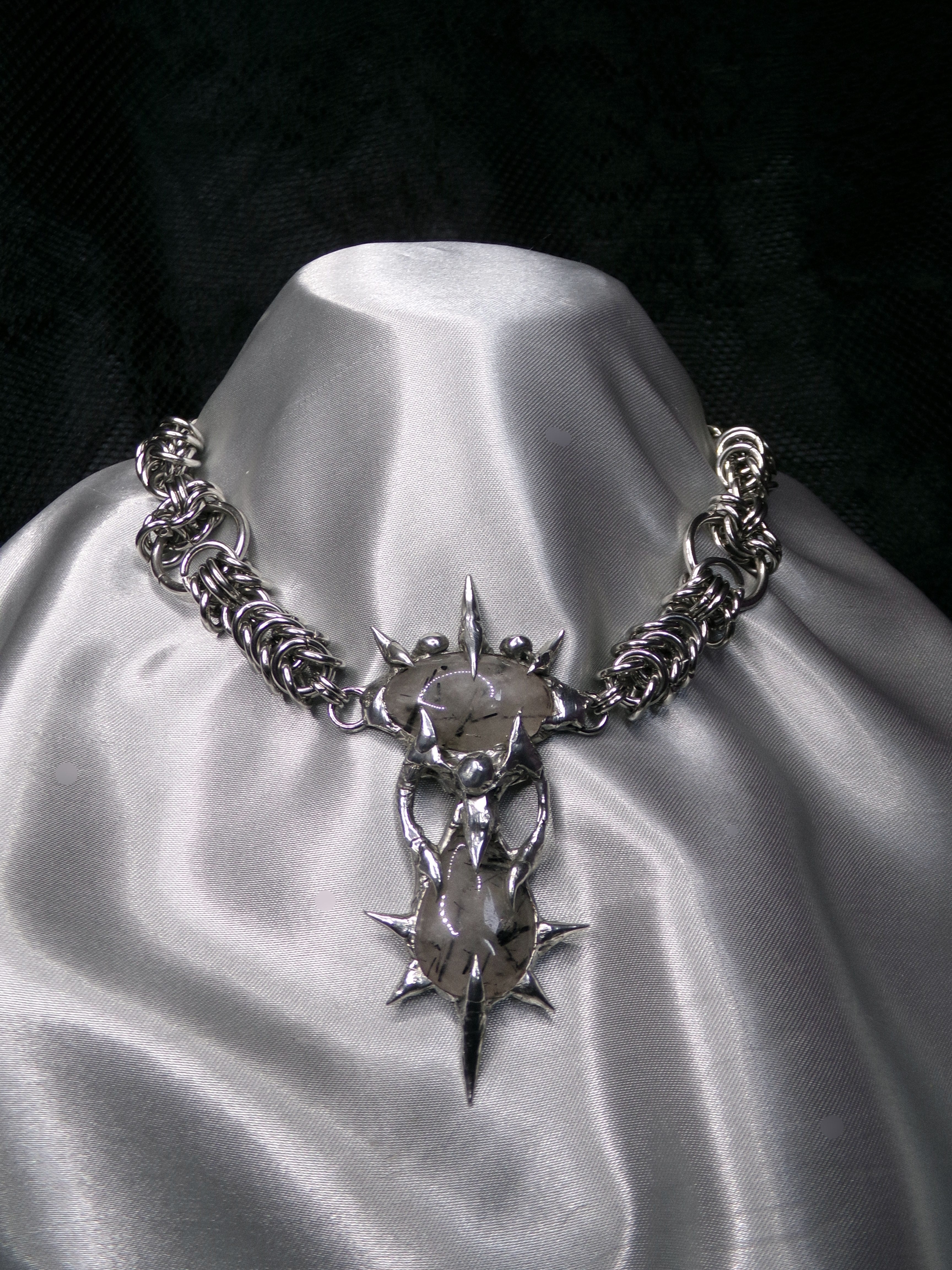 Collier Quartz tourmaline