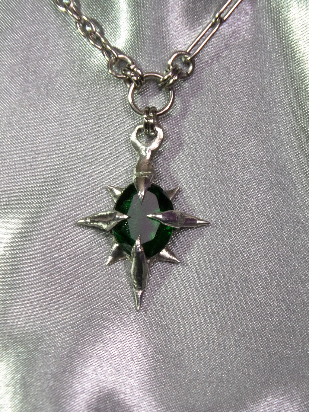 Collier en verre Vert foncé