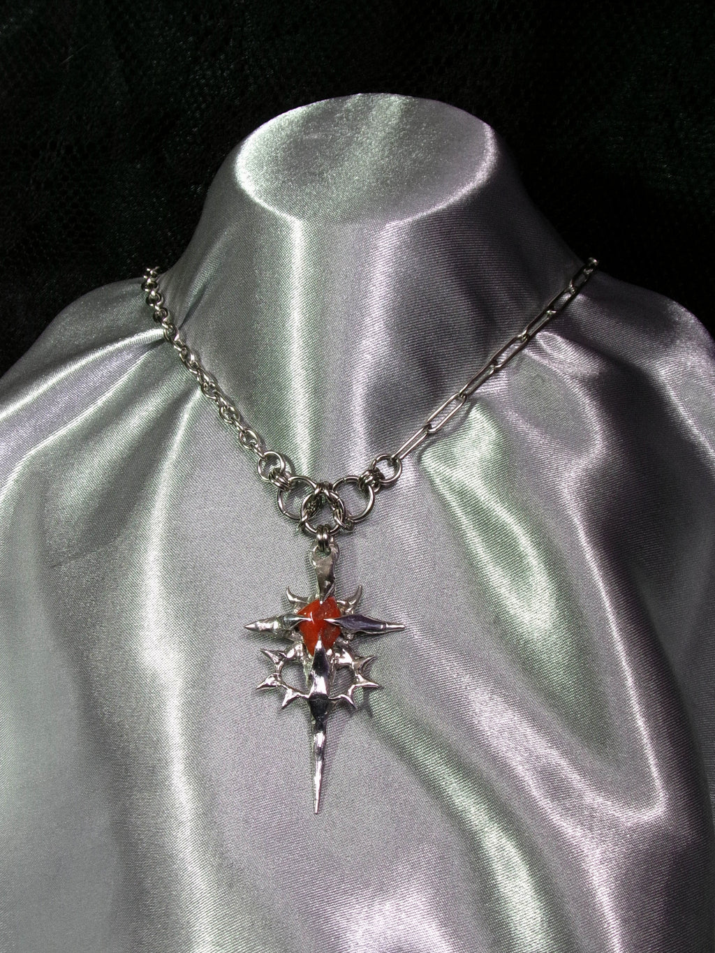 Collier Agate rouge