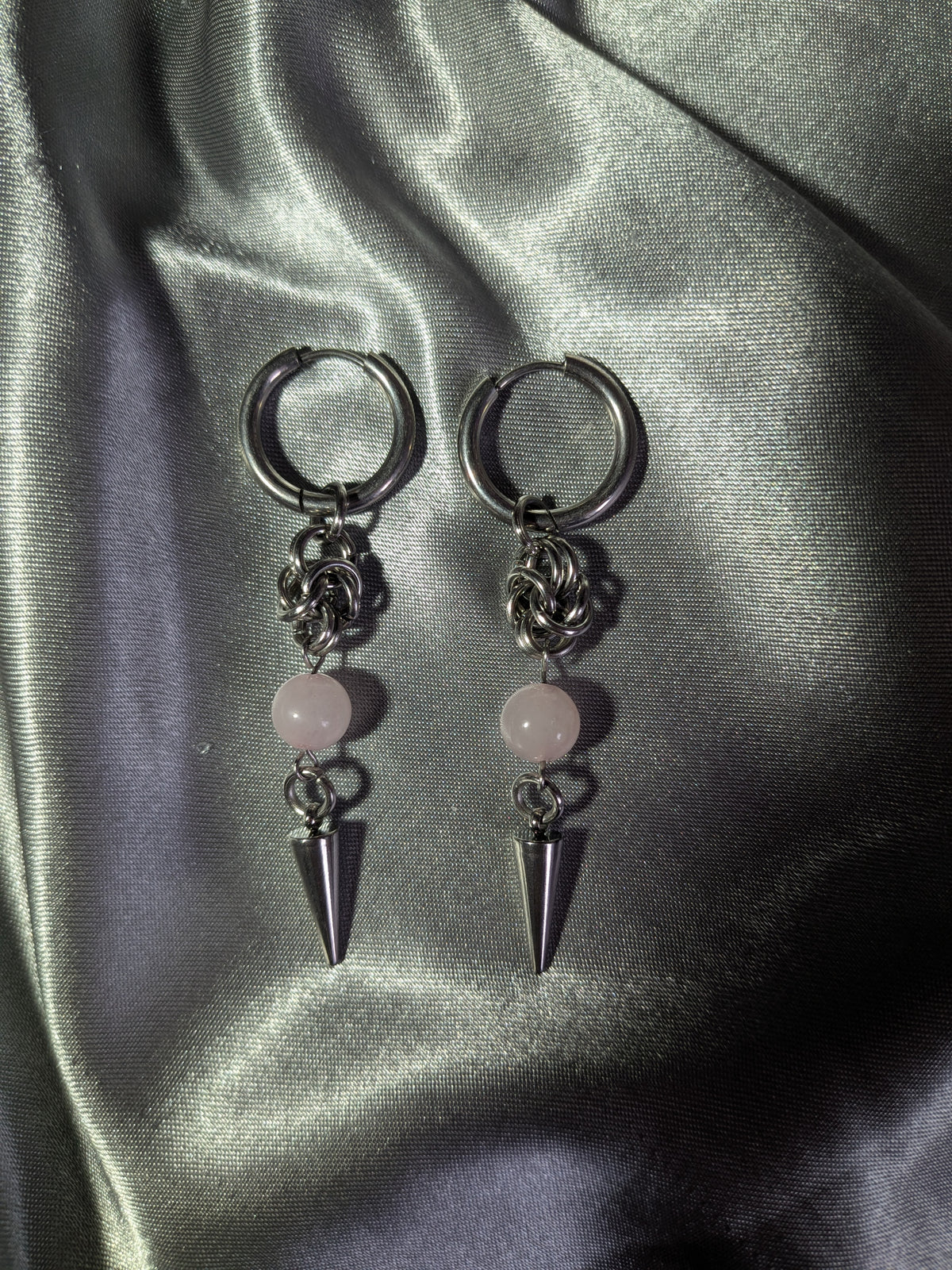 Boucles d'oreilles Quartz rose