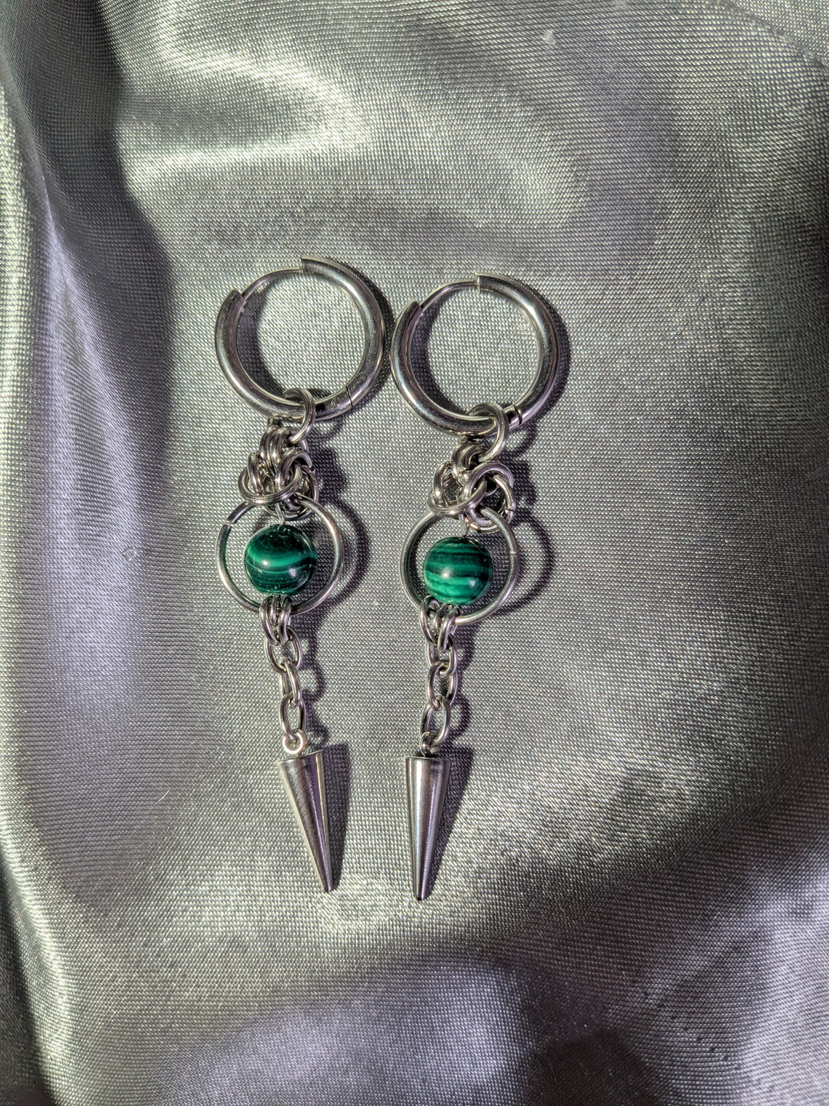 Boucles d'oreilles Malachite