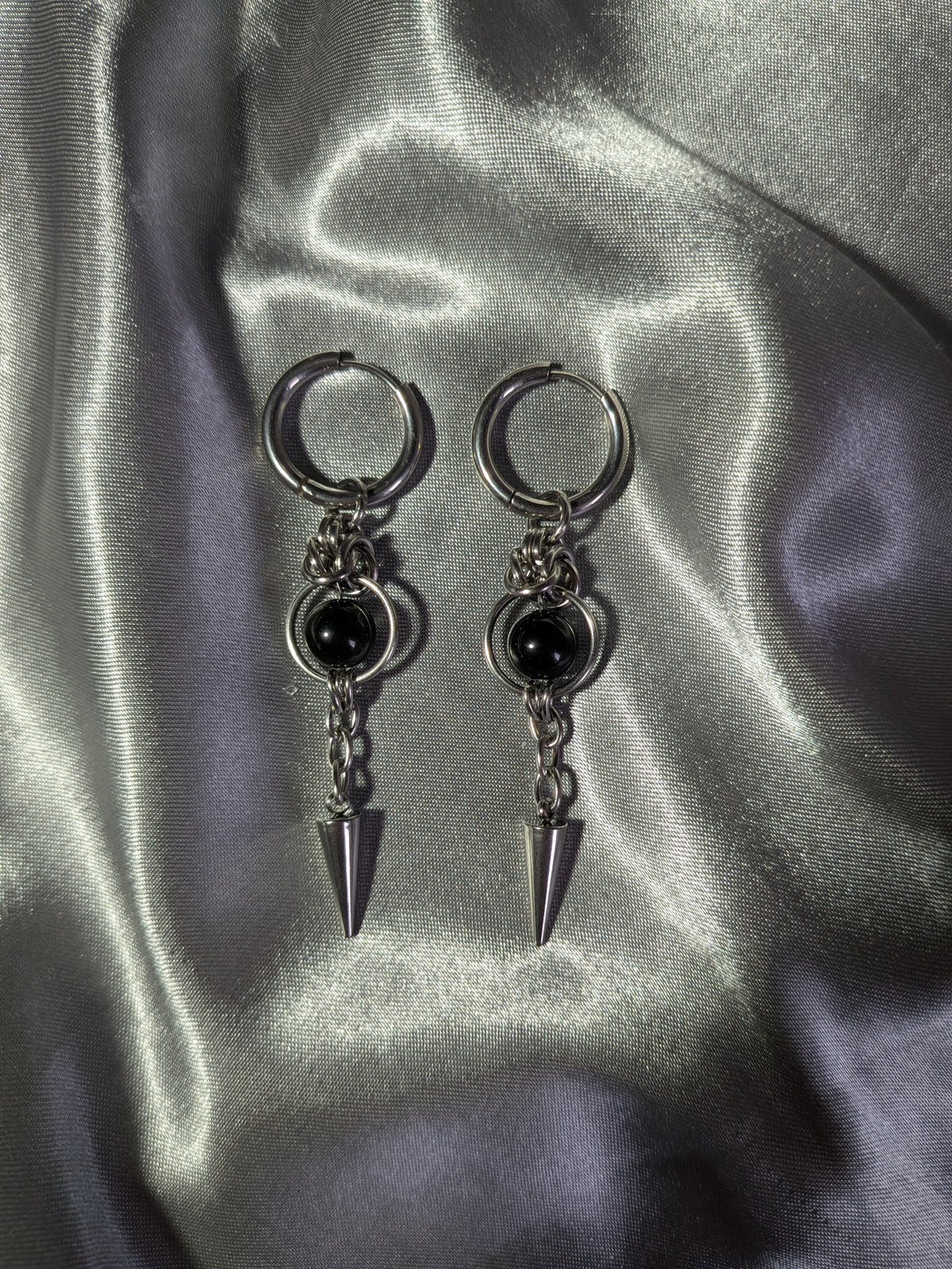 Boucles d'oreilles Obsidienne